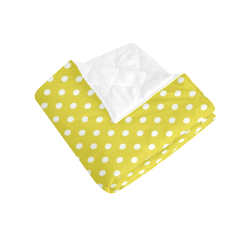 Yellow Polka Dot Quilt 40"x50"