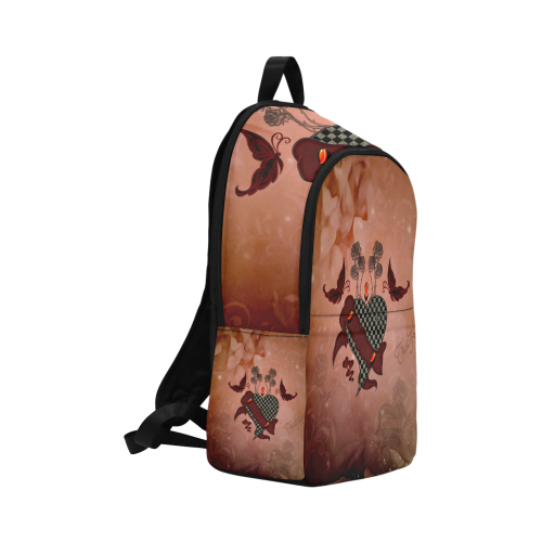 Heart with butterflies Fabric Backpack for Adult (Model 1659)