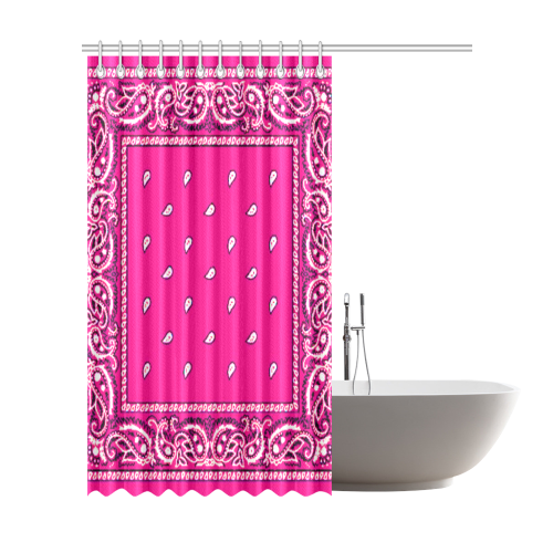 KERCHIEF PATTERN PINK Shower Curtain 72"x84"