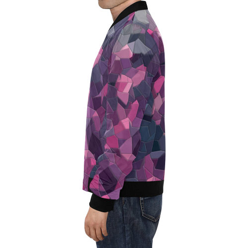 purple pink magenta mosaic #purple All Over Print Bomber Jacket for Men/Large Size (Model H19)