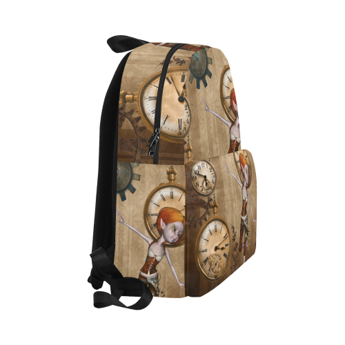 Steampunk girl, clocks and gears Unisex Classic Backpack (Model 1673)