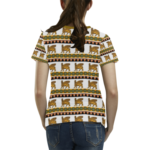 Lamassu Garden All Over Print T-shirt for Women/Large Size (USA Size) (Model T40)