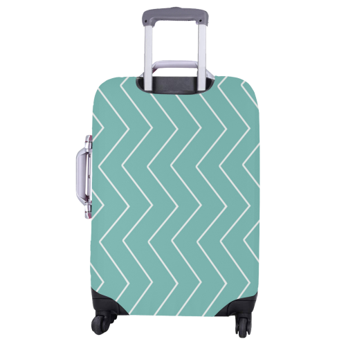 Abstract geometric pattern - blue and white. Luggage Cover/Large 26"-28"
