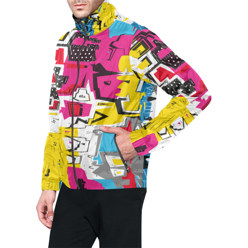 Distorted shapes Unisex All Over Print Windbreaker (Model H23)
