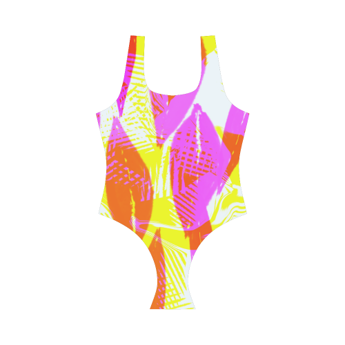 Alicey Persimmon Yellow Vest One Piece Swimsuit (Model S04)