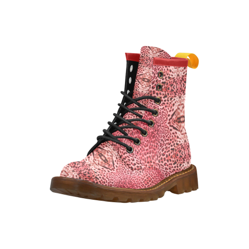leopard red skin 3 design High Grade PU Leather Martin Boots For Women Model 402H