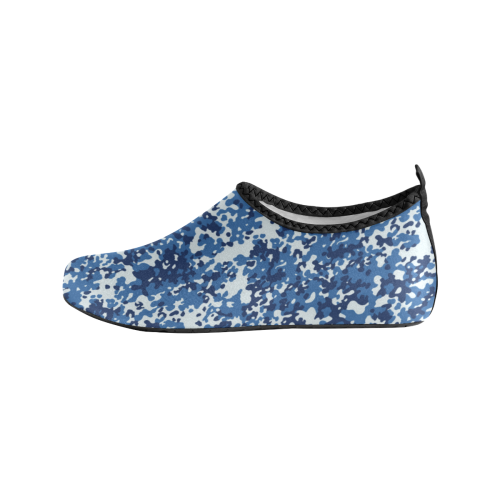 Digital Blue Camouflage Kids' Slip-On Water Shoes (Model 056)