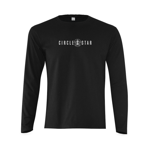 Logo Text(W) Black Sunny Men's T-shirt (long-sleeve) (Model T08)