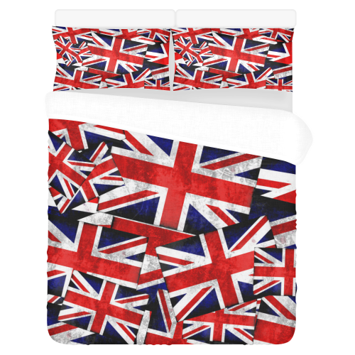 Union Jack British UK Flag 3-Piece Bedding Set