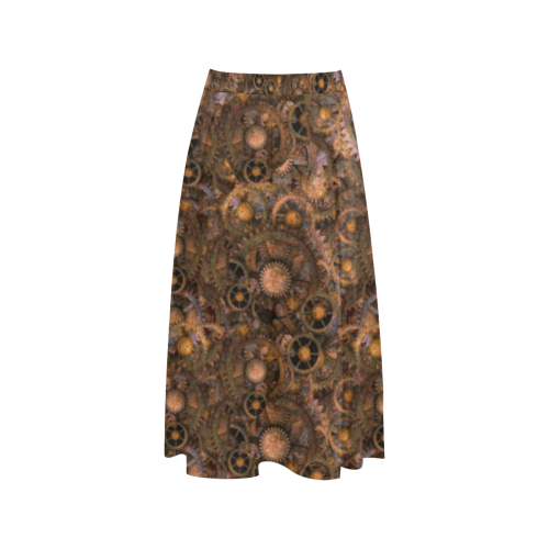 Steampunk Cogs up to 3XL Aoede Crepe Skirt (Model D16)