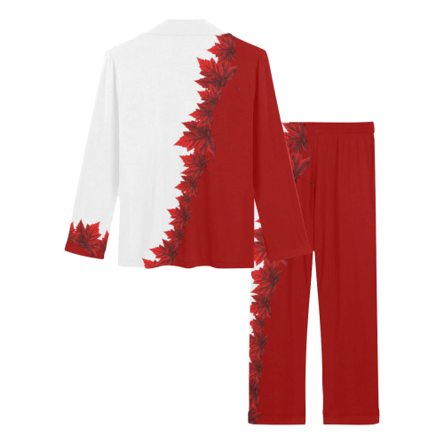 Canada Maple Leaf Sleepwear / Loungewear Women's Long Pajama Set