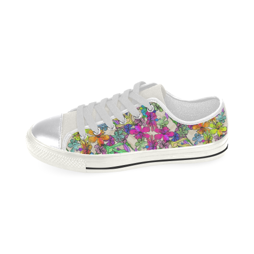 flowers-806212 Women's Classic Canvas Shoes (Model 018)