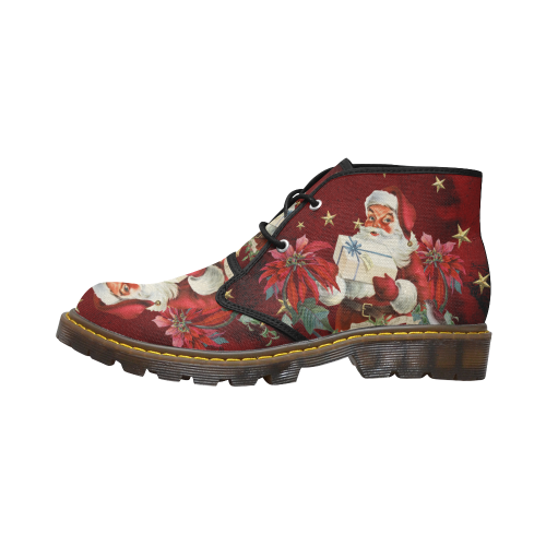 Santa Claus with gifts, vintage Men's Canvas Chukka Boots (Model 2402-1)