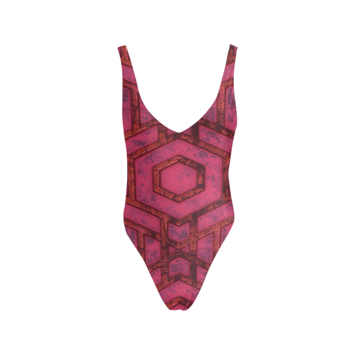 Hexed Sexy Low Back One-Piece Swimsuit (Model S09)
