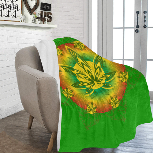 Rasta Nouveau (green) Ultra-Soft Micro Fleece Blanket 60"x80"