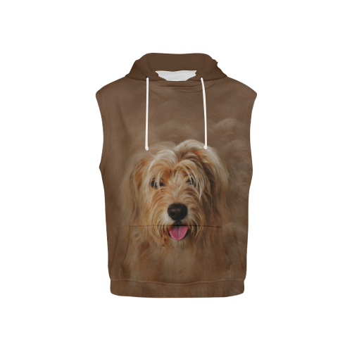 Goldendoodle III All Over Print Sleeveless Hoodie for Kid (Model H15)