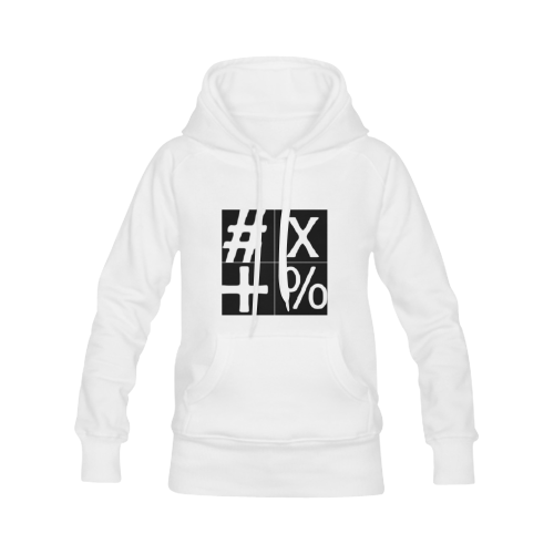 NUMBERS Collection Symbols White/Black Men's Classic Hoodie (Remake) (Model H10)