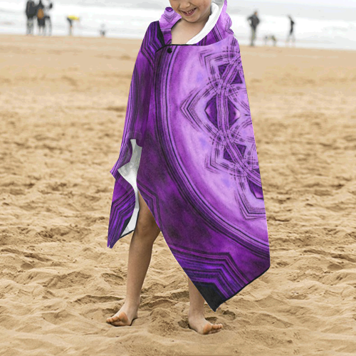MANDALA PURPLE POWER Kids' Hooded Bath Towels