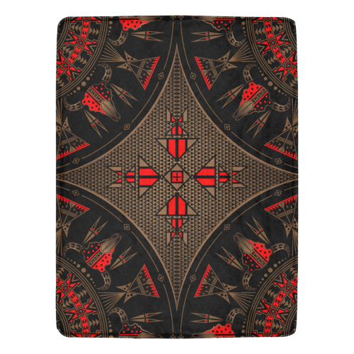 Sacred Buffalo Red Brown Ultra-Soft Micro Fleece Blanket 60"x80"