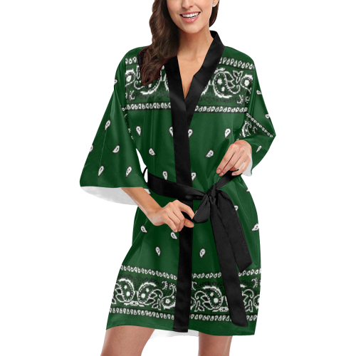 KERCHIEF PATTERN GREEN Kimono Robe