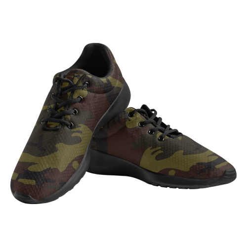 Camo Green Brown Men's Athletic Shoes (Model 0200)