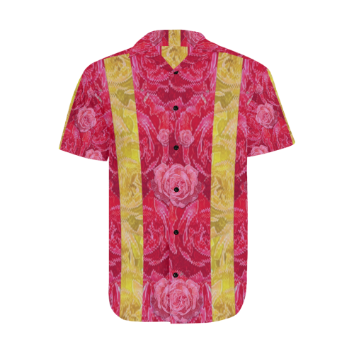 Rose and roses and another rose Men's Short Sleeve Shirt with Lapel Collar (Model T54)