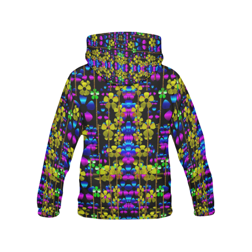 flowers in the dark All Over Print Hoodie for Women (USA Size) (Model H13)