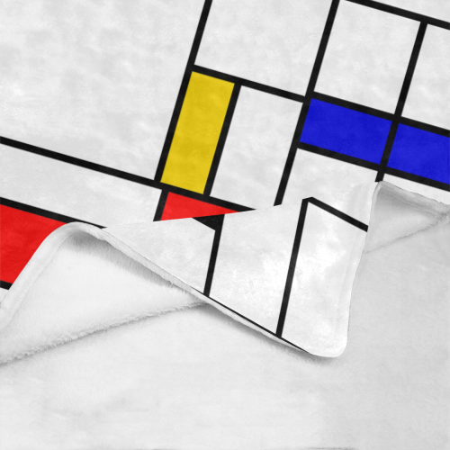 Bauhouse Composition Mondrian Style Ultra-Soft Micro Fleece Blanket 50"x60"