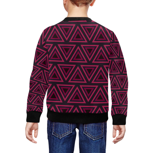 Tribal Ethnic Triangles All Over Print Crewneck Sweatshirt for Kids (Model H29)