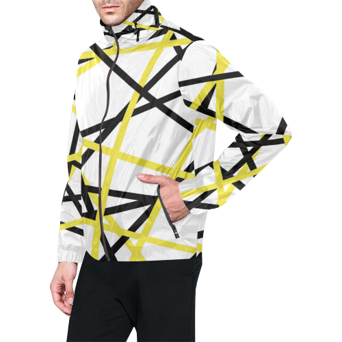 Black and yellow stripes Unisex All Over Print Windbreaker (Model H23)