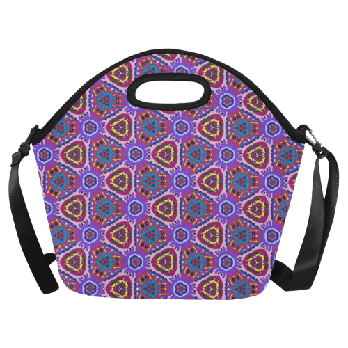 Purple Doodles - Hidden Smiles Neoprene Lunch Bag/Large (Model 1669)