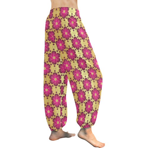Vintage Golden Floral Mandala Women's All Over Print Harem Pants (Model L18)