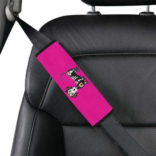 Dachshund Sugar Skull Pink Car Seat Belt Cover 7''x8.5''