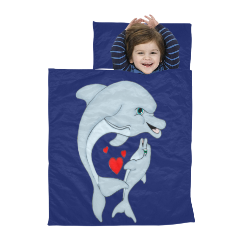 Dolphin Love Blue Kids' Sleeping Bag