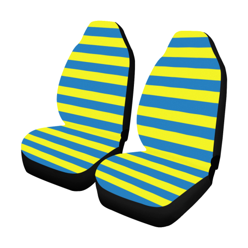 Yellow Blue Stripes Car Seat Covers (Set of 2)
