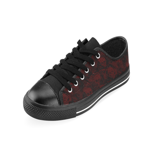 hauted skulls red Men's Classic Canvas Shoes/Large Size (Model 018)