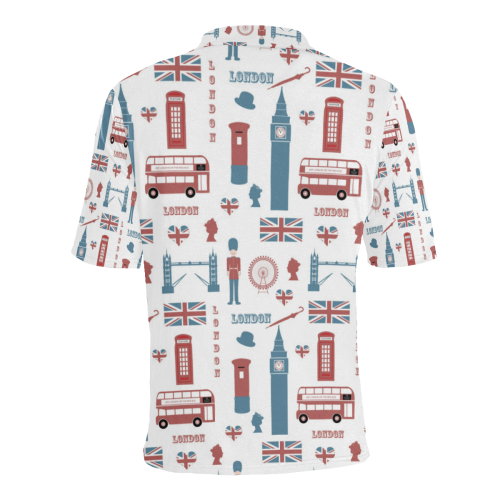 I love London Men's All Over Print Polo Shirt (Model T55)