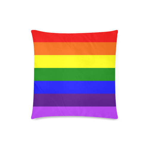Rainbow Flag (Gay Pride - LGBTQIA+) Custom Zippered Pillow Case 18"x18"(Twin Sides)