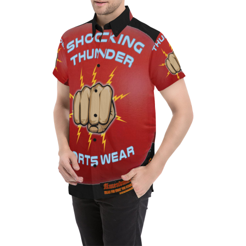 Shocking Thunder S/S Button Shirt Men's All Over Print Short Sleeve Shirt (Model T53)