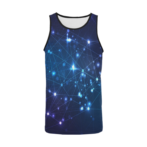 Twinkle Twinkle Little Blue Stars Cosmic Sky Men's All Over Print Tank Top (Model T57)