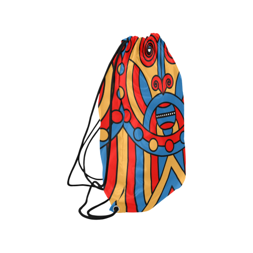 Aztec Maasai Lion Tribal Medium Drawstring Bag Model 1604 (Twin Sides) 13.8"(W) * 18.1"(H)