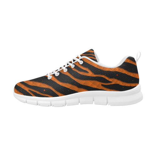 Ripped SpaceTime Stripes - Orange Women's Breathable Running Shoes/Large (Model 055)