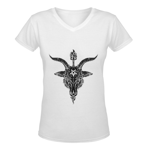 baphometgoatstick Women's Deep V-neck T-shirt (Model T19)