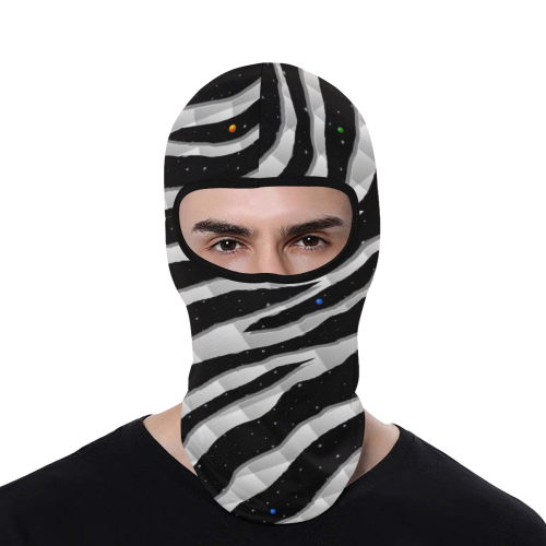 Ripped SpaceTime Stripes - White All Over Print Balaclava