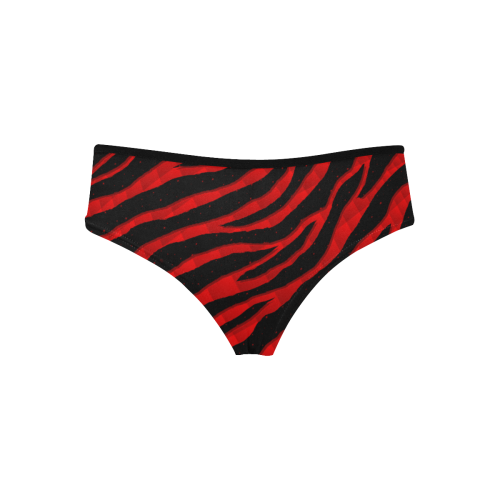 Ripped SpaceTime Stripes - Red Women's Hipster Panties (Model L33)