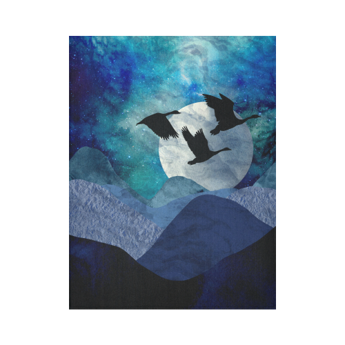 Night In The Mountains Cotton Linen Wall Tapestry 60"x 80"