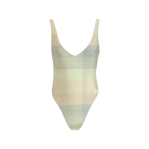 Like a Candy Sweet Pastel Pattern Sexy Low Back One-Piece Swimsuit (Model S09)
