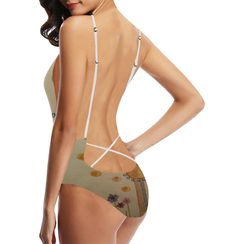 One Piece Backless Sexy Lacing Backless One-Piece Swimsuit (Model S10)