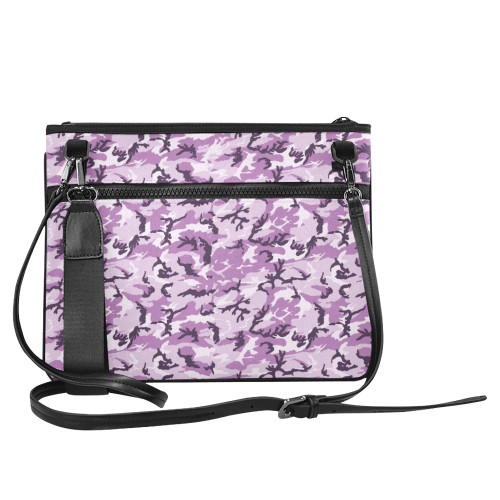 Woodland Pink Purple Camouflage Slim Clutch Bag (Model 1668)