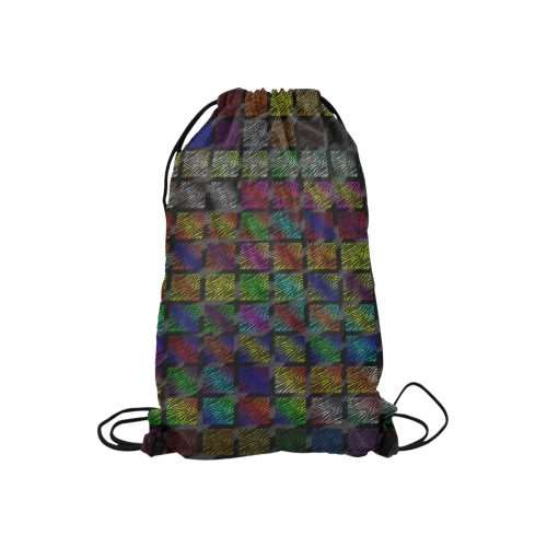 Ripped SpaceTime Stripes Collection Small Drawstring Bag Model 1604 (Twin Sides) 11"(W) * 17.7"(H)